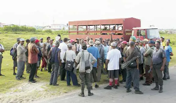 The striking sugar workers [AFC photo)